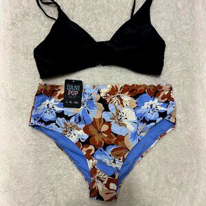 Bikini plus size color black and blue NEW 2026 2 Pieces